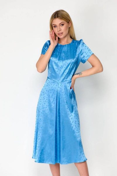 Платье Viola Style 1048 голубой_металик - фото 1