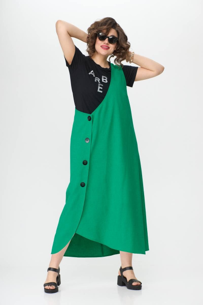 Сарафан, футболка Karina deLux M-1113 зеленый/черный - фото 1
