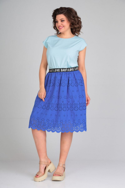 Блуза, юбка Mubliz 064 синий - фото 1
