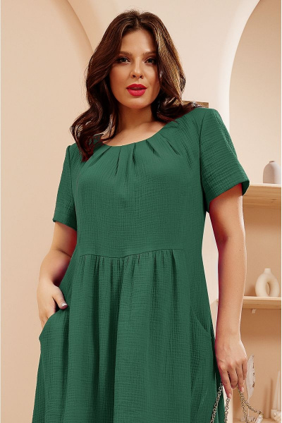 Платье Lissana 4651 сосново-зеленый - фото 4