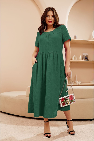 Платье Lissana 4651 сосново-зеленый - фото 1