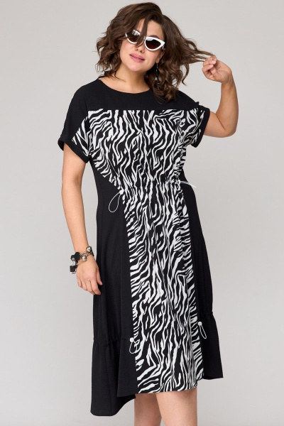 Платье EVA GRANT 7205 черно-белый - фото 4