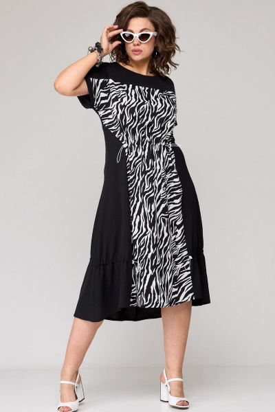 Платье EVA GRANT 7205 черно-белый - фото 1