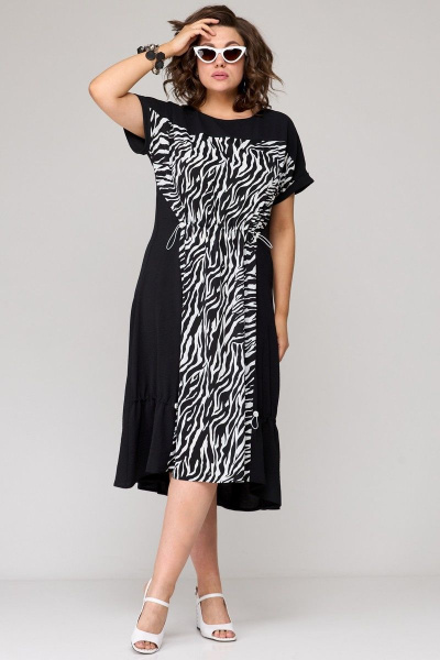 Платье EVA GRANT 7205 черно-белый - фото 3