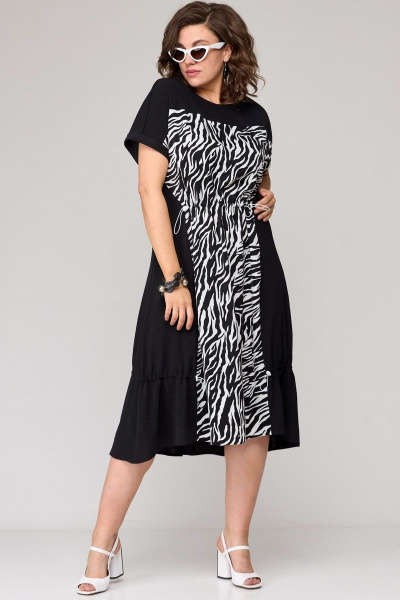 Платье EVA GRANT 7205 черно-белый - фото 2