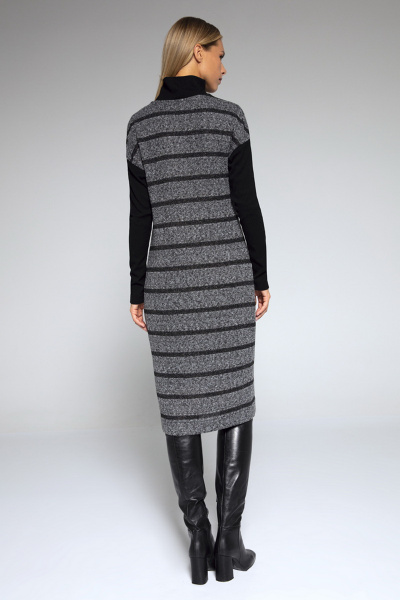 Платье LaVeLa L10030 серый/черный - фото 2