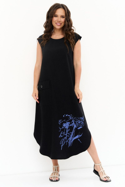 Блуза, платье Магия моды 2263 голубой_черный - фото 4