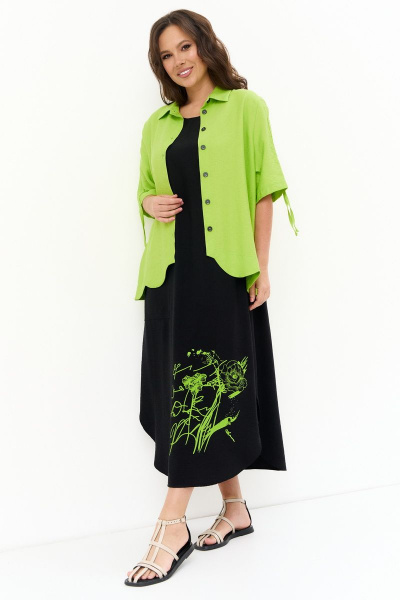 Блуза, платье Магия моды 2263 зеленый_черный - фото 3