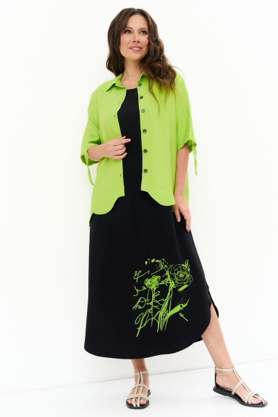 Блуза, платье Магия моды 2263 зеленый_черный - фото 1
