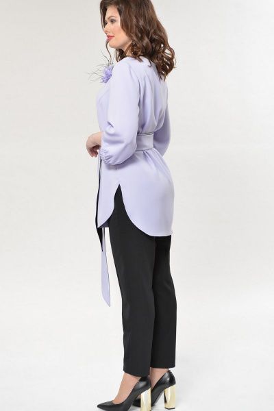 Блуза, брюки Faufilure С761 св.сирень-черный - фото 2