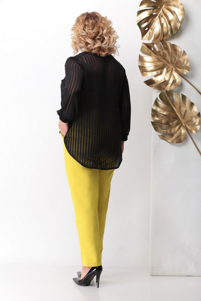 Блуза, брюки Michel chic 1123 черный+желтый - фото 3