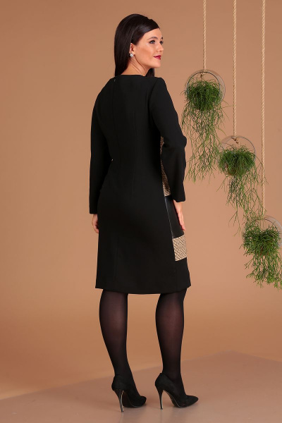 Платье Мода Юрс 2457 черный-беж - фото 3
