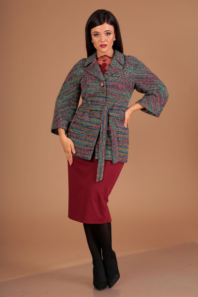 Жакет, юбка Мода Юрс 2489 бордо - фото 3