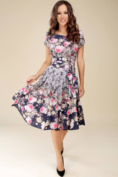 Платье Teffi Style L-721/3 розовые_цветы1 - фото 1
