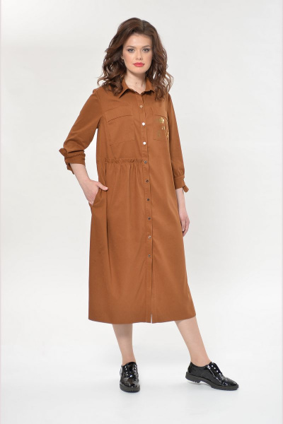 Платье Faufilure С886 коричневый - фото 1