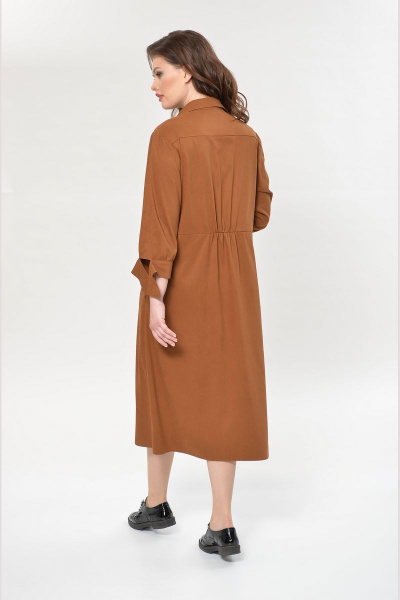 Платье Faufilure С886 коричневый - фото 3