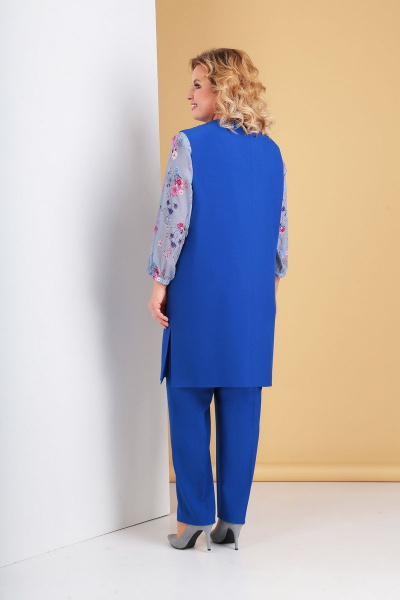 Блуза, брюки, жилет Ксения Стиль 1685 синий - фото 4