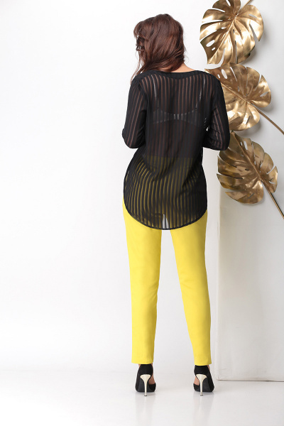 Блуза, брюки Michel chic 1123/1 черный+желтый - фото 3