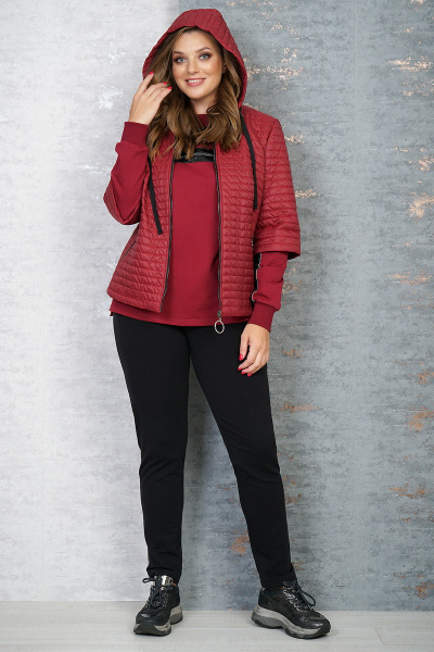 Блуза, брюки, куртка Белтрикотаж 4209 красный+черный - фото 1