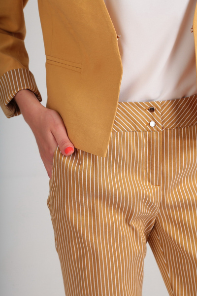 Блуза, брюки, жакет Andrea Style 00172 горчица - фото 5
