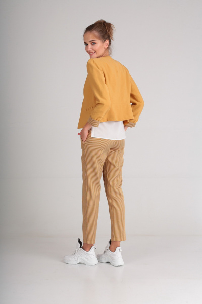 Блуза, брюки, жакет Andrea Style 00172 горчица - фото 6
