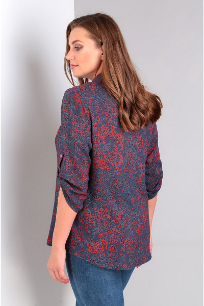 Блуза Таир-Гранд 62274-1  тем.серый+красны - фото 2