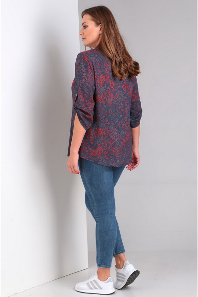 Блуза Таир-Гранд 62274-1  тем.серый+красны - фото 4
