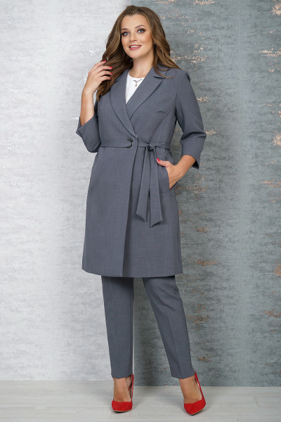 Блуза, брюки, пальто Белтрикотаж 6760/1 серый - фото 1