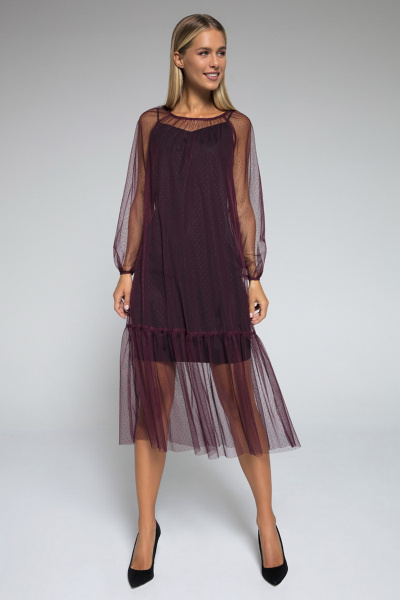 Платье LaVeLa L10005 бордовый/черный - фото 3