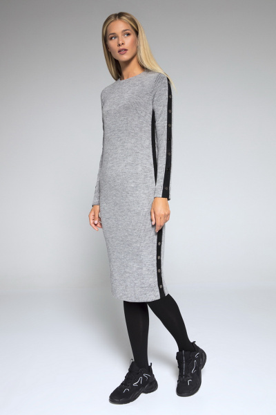 Платье LaVeLa L10046 серый/черный - фото 1
