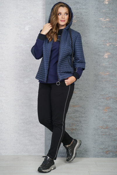 Блуза, брюки, куртка Белтрикотаж 4209 синий+черный - фото 2