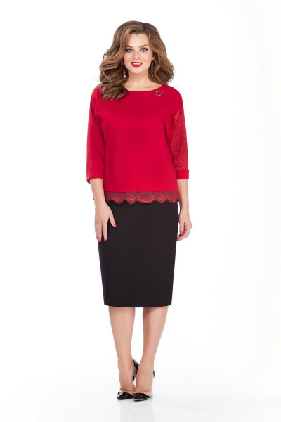 Блуза, юбка TEZA 132 красный+черный - фото 1