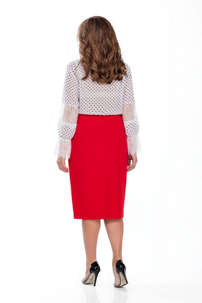 Блуза, юбка TEZA 135 горох+красный - фото 2