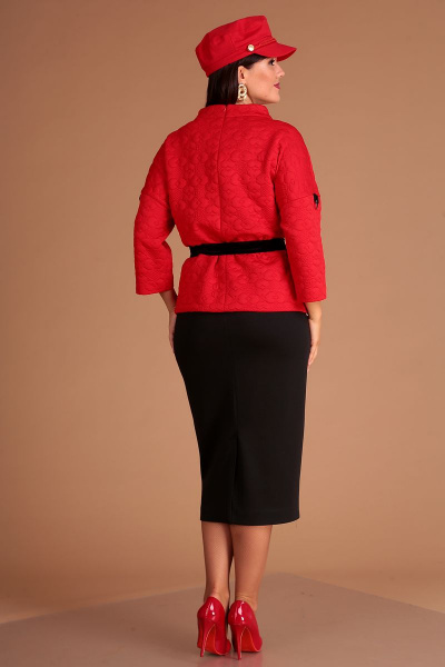 Блуза, юбка Мода Юрс 2440 красный+черный - фото 4