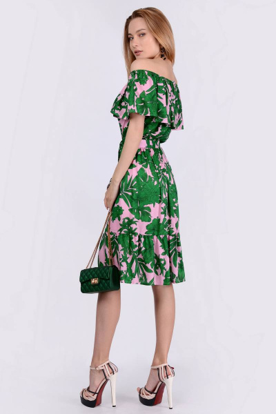 Платье PATRICIA by La Cafe NY1756 розовый,зеленый - фото 2