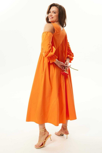 Платье Mislana С937 оранжевый - фото 5