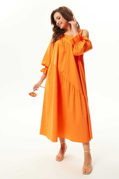 Платье Mislana С937 оранжевый - фото 1