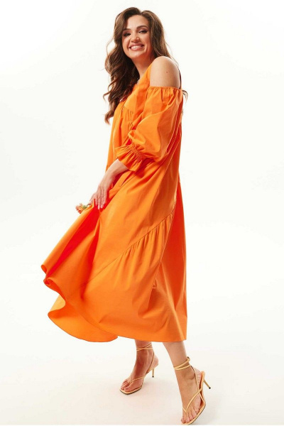 Платье Mislana С937 оранжевый - фото 3