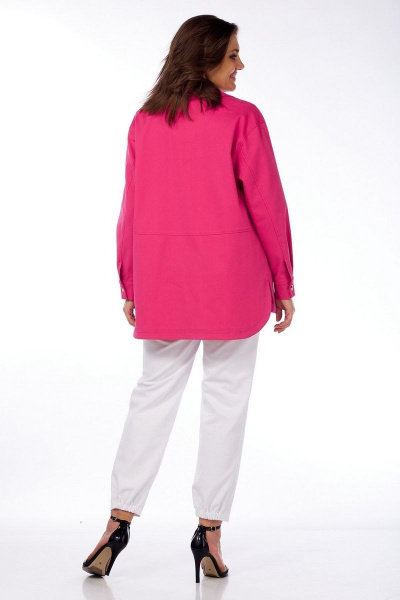 Блуза, брюки, жакет Милора-стиль 1074/1 фуксия/белый - фото 2