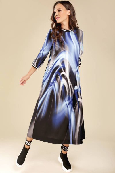 Платье Teffi Style L-1432 синие_разводы - фото 2