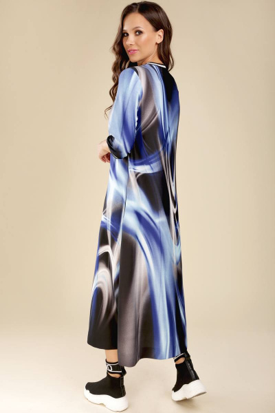 Платье Teffi Style L-1432 синие_разводы - фото 3