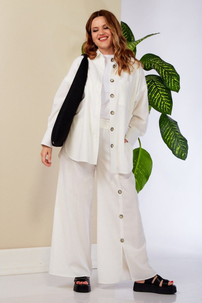 Блуза, брюки Anastasia 975.1 белый - фото 7