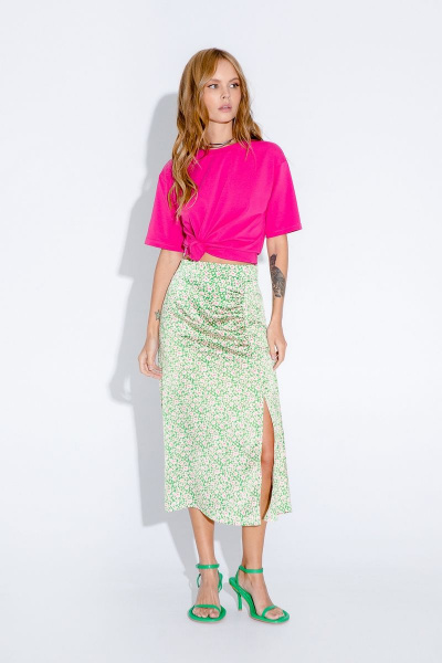 Майка, юбка PiRS 4559 розовый+зеленый - фото 2