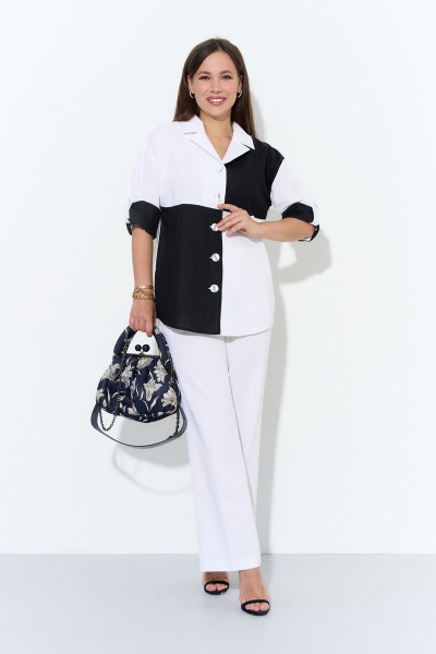 Блуза, брюки Anastasia 1000 черно-белый - фото 2