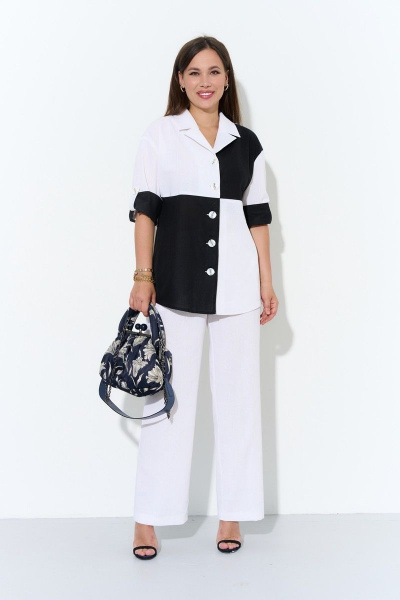 Блуза, брюки Anastasia 1000 черно-белый - фото 1