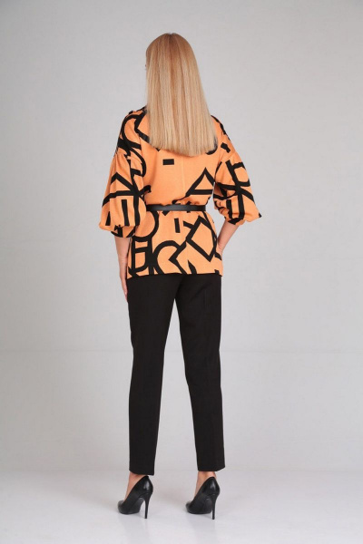 Блуза, брюки Gamma Gracia 608 черный-оранжевый - фото 4
