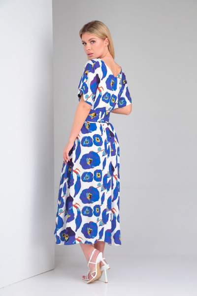 Платье Andrea Fashion 9 молоко-синий - фото 11