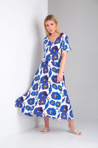 Платье Andrea Fashion 9 молоко-синий - фото 10