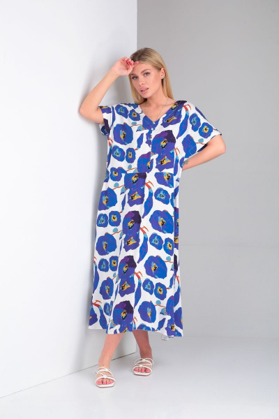Платье Andrea Fashion 9 молоко-синий - фото 9