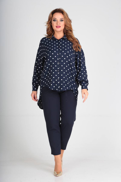Блуза, брюки SVT-fashion 507 синий - фото 1